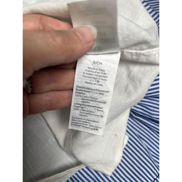 J.Crew Re-Imagined Boho Dress S Blue White Striped Embroidered Cotton Peasant - Picture 4 of 14